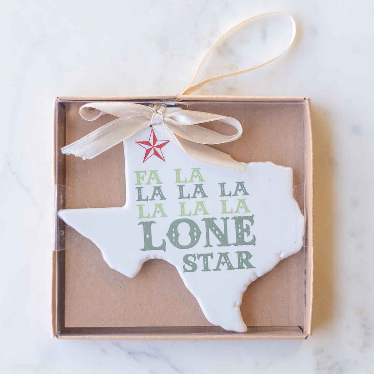 Lone Star Ornament White/Multi 4"