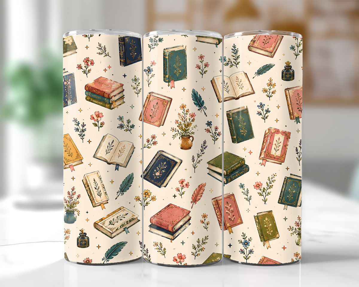 Vintage Books & Botanicals 20 oz Tumbler
