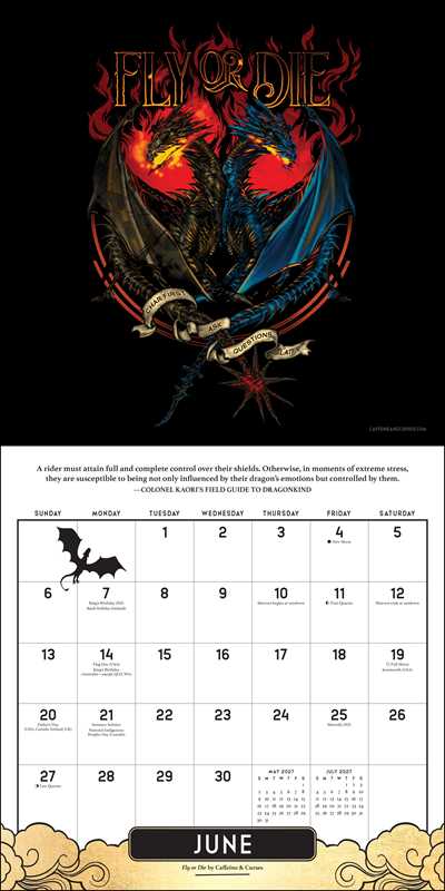 Fourth Wing Officially Licensed Fan Art 2027 Wall Calendar by Entangled
