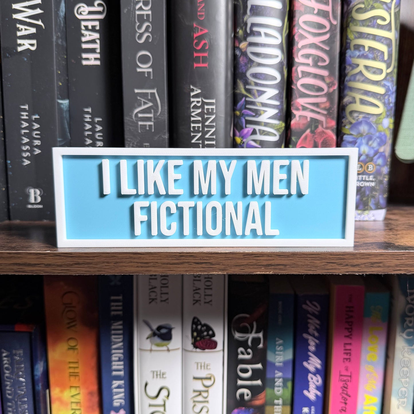 I Like My Men Fictional Sign | Bookshelf Decor