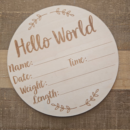 Hello World Plaque
