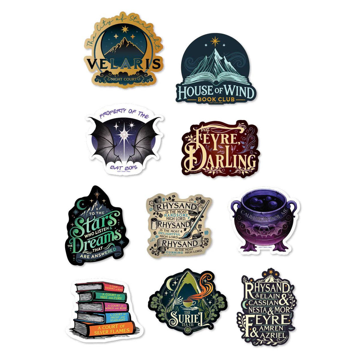 (10-Pack) A Court of Thorns and Roses Decals