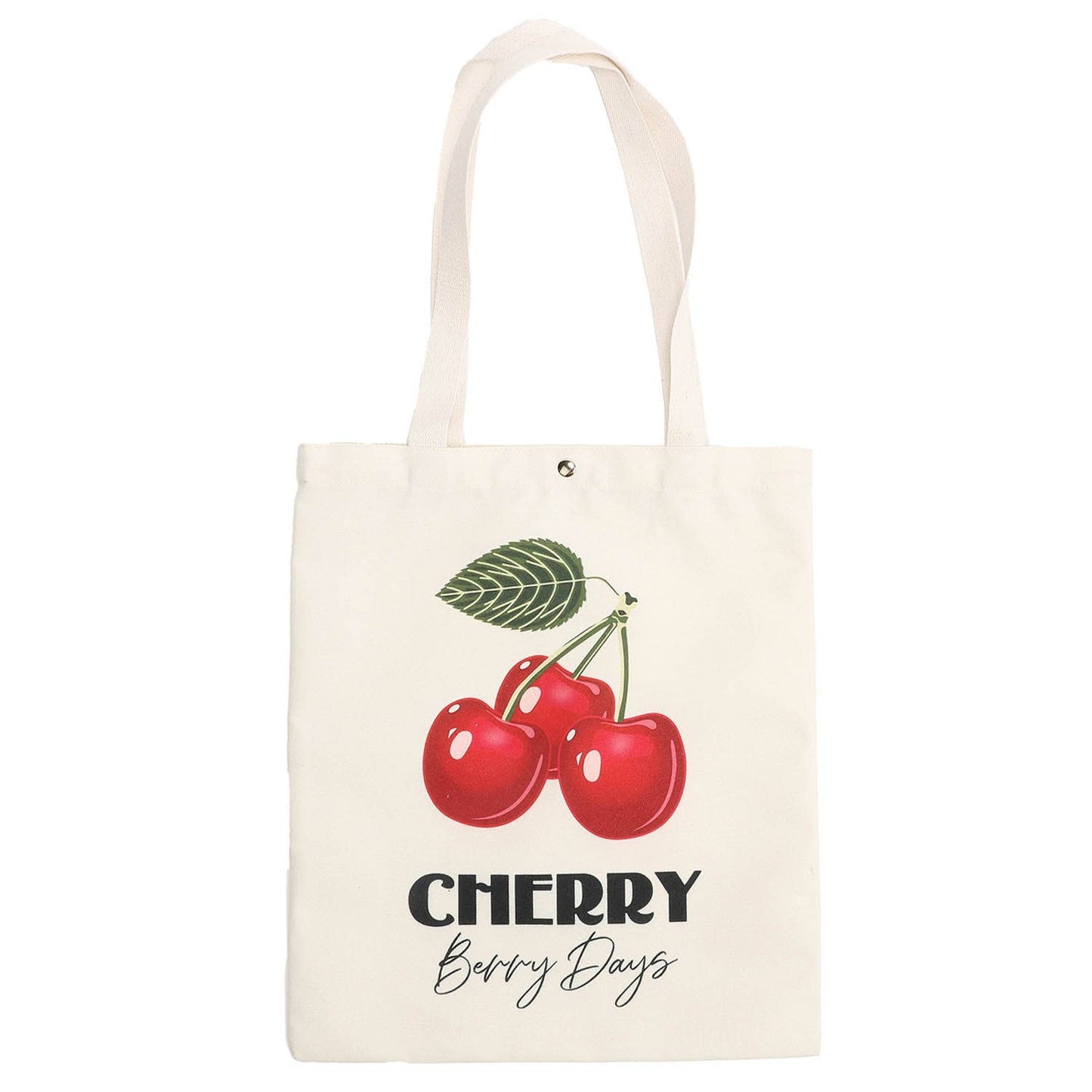 Canvas Tote Bag Featuring Cherry Theme Graphics Print
