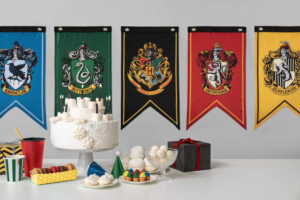 Harry Potter Hogwarts House Banner Flag Set (12'' x 20'')