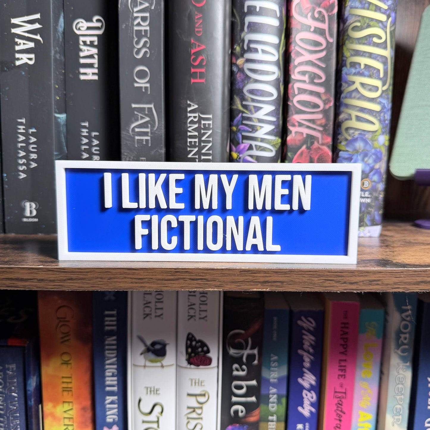 I Like My Men Fictional Sign | Bookshelf Decor