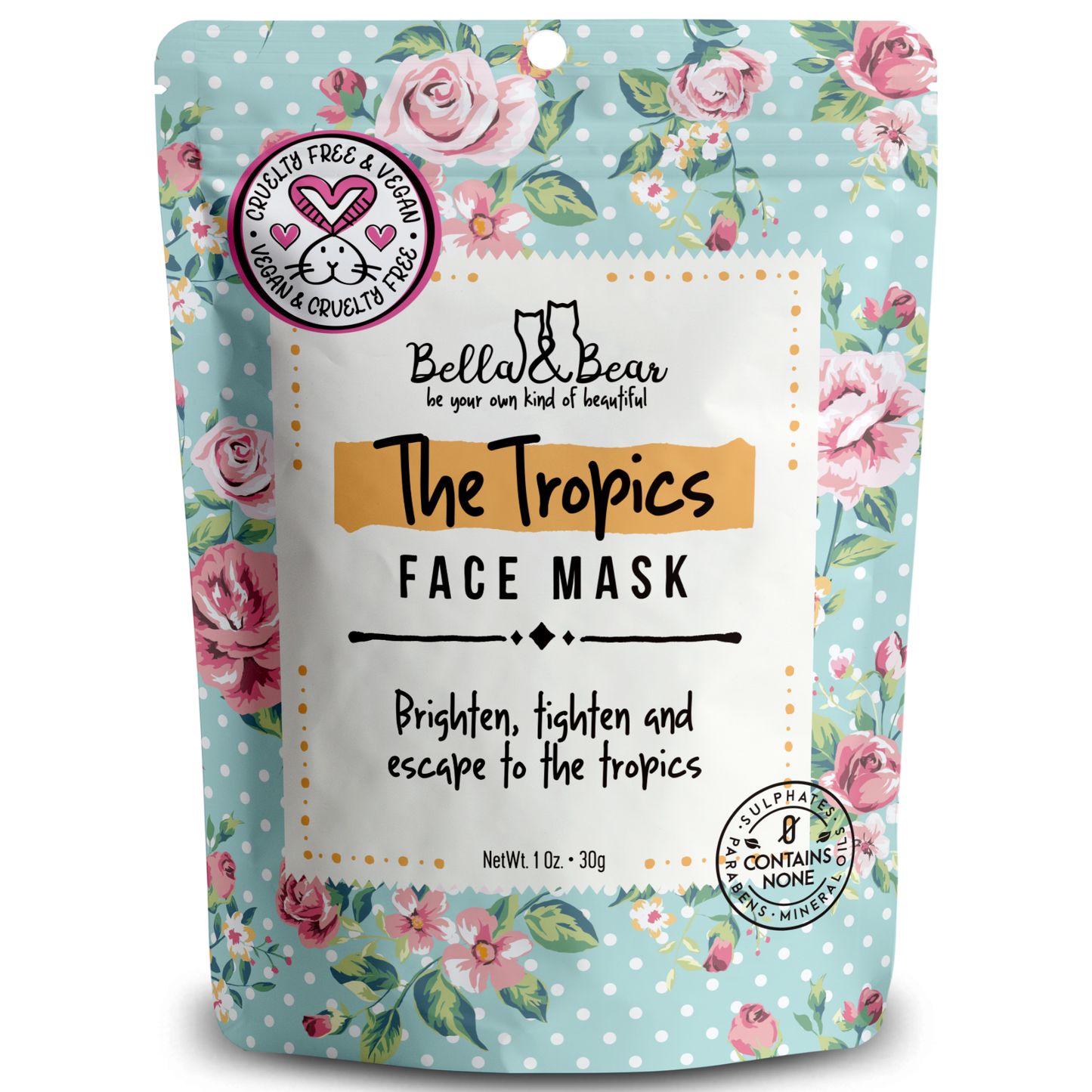 Tropics Travel Size Face Mask, Mini 1oz