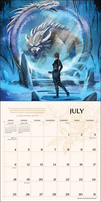 Court of Thorns and Roses Officially Licensed Fan Art 2027 Wall Calendar by Sarah J.  Maas