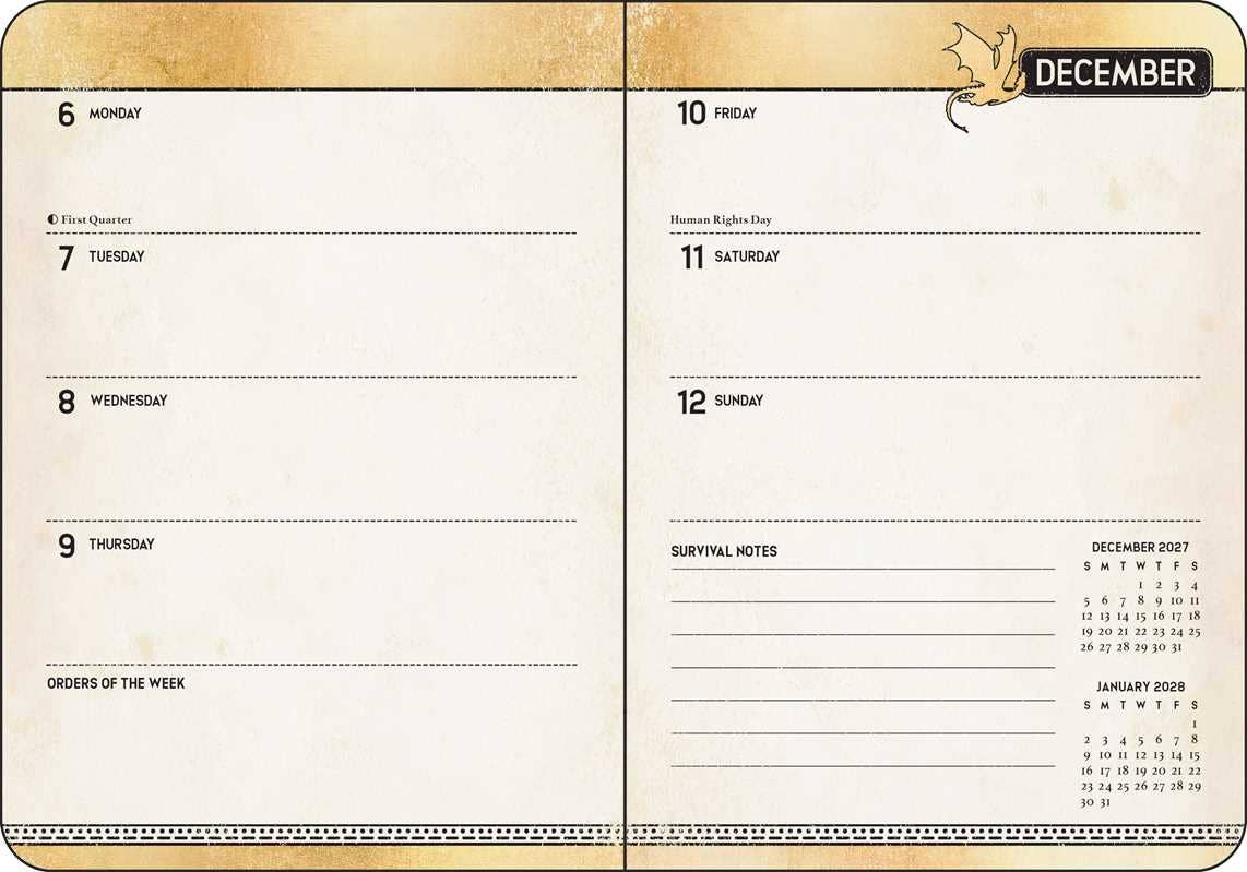 Fourth Wing 2027 Monthly/Weekly 12-Month Planner Calendar by Entangled