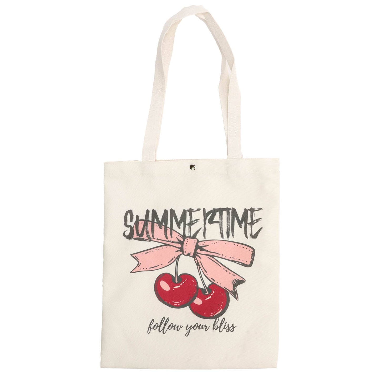 Canvas Tote Bag Featuring Cherry Theme Graphics Print